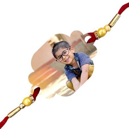 Flower Design Customized Photo Printed Rakhi