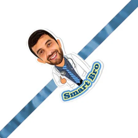 Smart Bro Magnet Customized Photo Printed Rakhi
