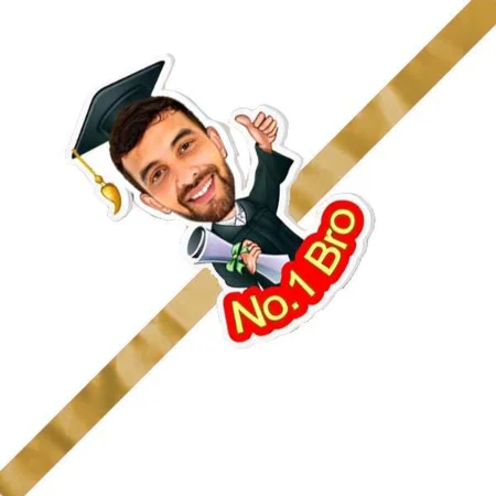 No.1 Bro Magnet Customized Photo Printed Rakhi