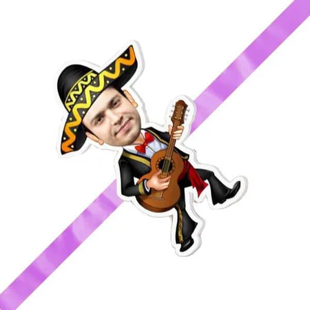 Cowboy with Guitar Customized Photo Printed Rakhi