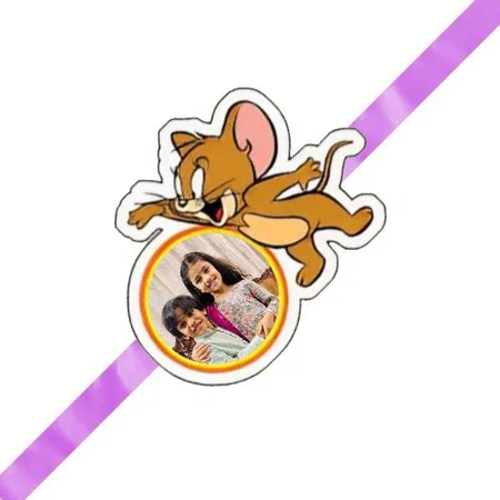 Jerry Cartoon Customized Photo Printed Rakhi