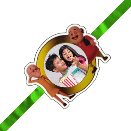 Moto - Patlu Design Customized Photo Printed Rakhi