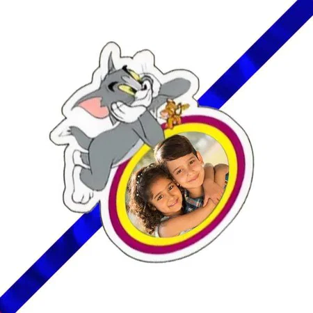 Tom & Jerry Design Customized Photo Printed Rakhi