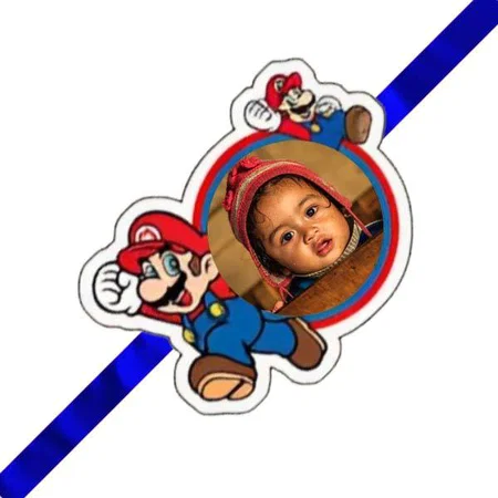 Mario Design Customized Photo Printed Rakhi