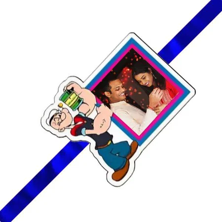 Popeye Design Customized Photo Printed Rakhi