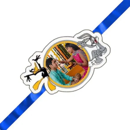 Bugs Bunny and Daffy Duck Customized Photo Printed Rakhi