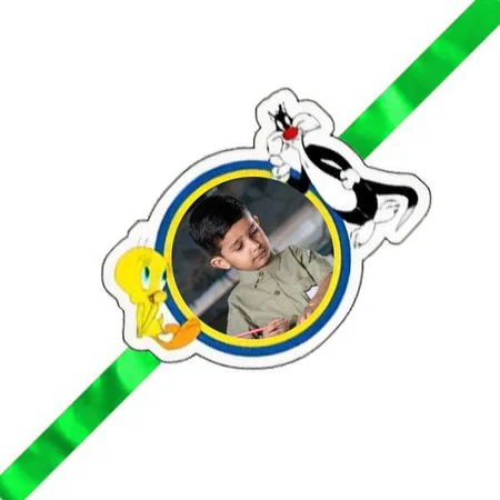 Tweety & Sylvester Design Customized Photo Printed Rakhi