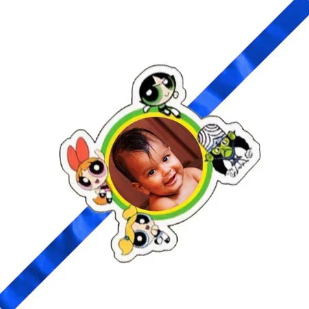The Powerpuff Girls Design Customized Photo Printed Rakhi