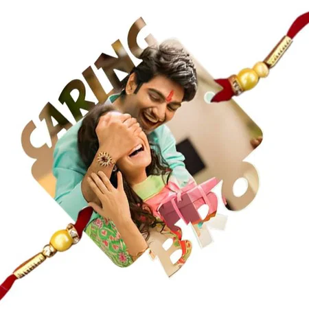 Caring Bro Design Customized Photo Printed Rakhi
