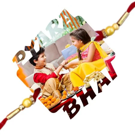 Pyara Bhai Design Customized Photo Printed Rakhi