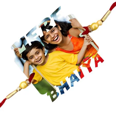 Mere Bhaiya Design Customized Photo Printed Rakhi