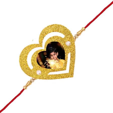 Heart Customized Photo Printed Rakhi