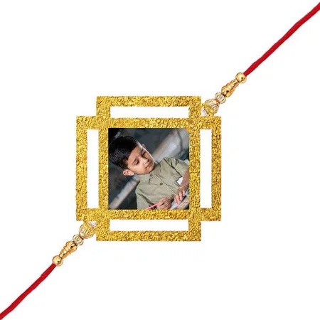 Square Design Customized Photo Printed Rakhi