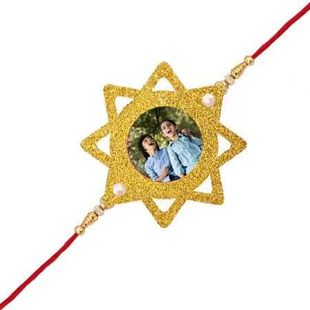 Star Design Customized Photo Printed Rakhi