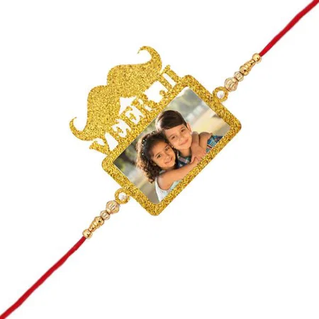 Veer Ji Design Customized Photo Printed Rakhi
