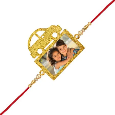 Car with Photo Frame Customized Photo Printed Rakhi