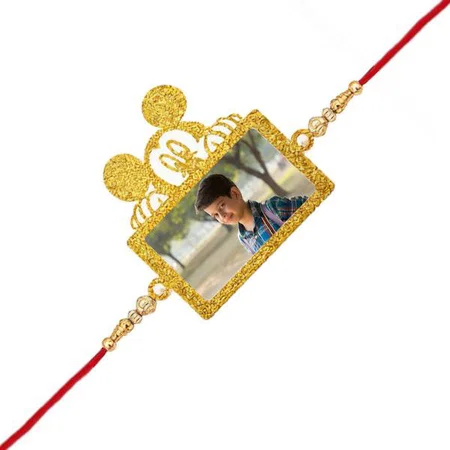 Mickey Design Customized Photo Printed Rakhi