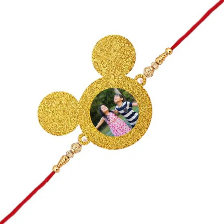 Mickey Face Design Customized Photo Printed Rakhi
