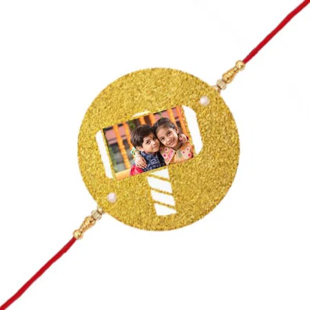 Thor Hammer Design Customized Photo Printed Rakhi