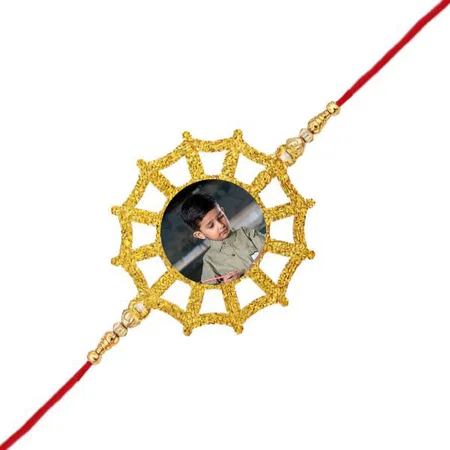 Wheel Design Customized Photo Printed Rakhi