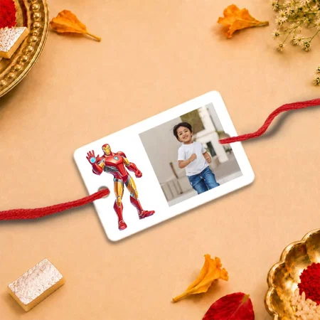 Cartoon Design Customized Photo Printed Rectangle Acrylic Rakhi
