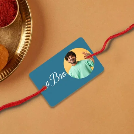 Bro Customized Photo Printed Rectangle Acrylic Rakhi