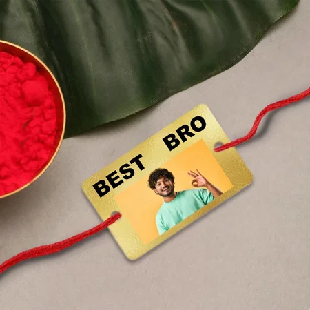 Best Bro Customized Photo Printed Rectangle Acrylic Rakhi