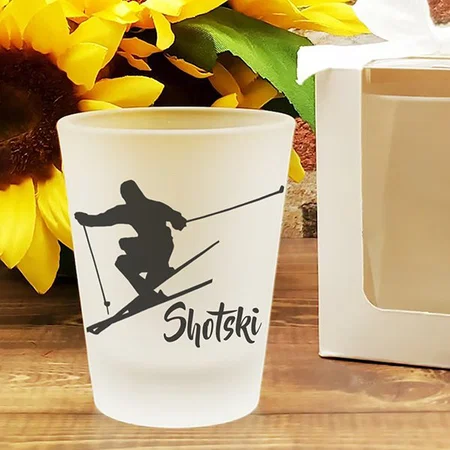 Downhill Skiing Design Customized Photo Printed Shot Glass