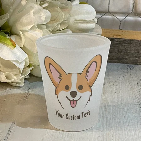 Corgi Puppy Dog Customized Photo Printed Shot Glass