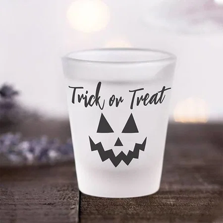 Halloween Pumpkin Face Customized Photo Printed Shot Glass