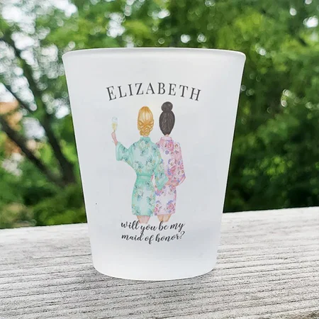 Will you be my Maid of Honor Customized Photo Printed Shot Glass