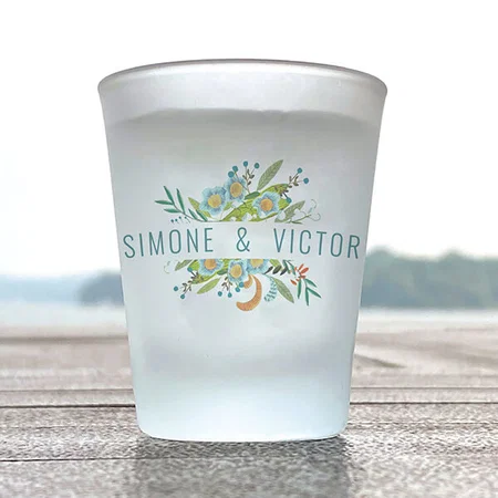 Boho Floral Design Customized Photo Printed Shot Glass