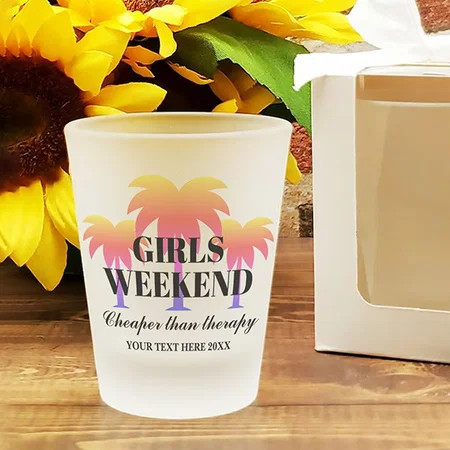 Girls Night Out Weekend Drinking Party Customized Photo Printed Shot Glass