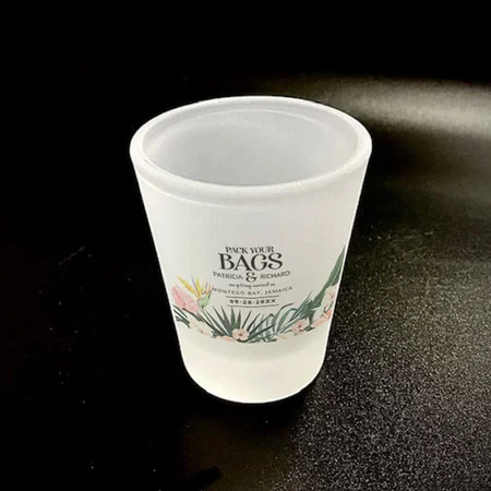 Tropical Floral Destination Wedding Customized Photo Printed Shot Glass