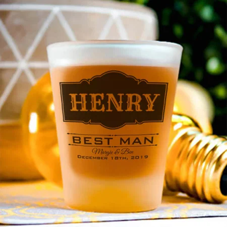 Best Man Monogram Customized Photo Printed Shot Glass