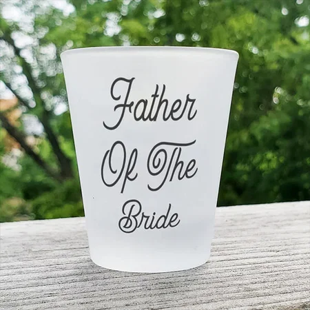 Father Of The Bride Wedding Monogram Customized Photo Printed Shot Glass