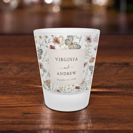 Boho Floral Design Customized Photo Printed Shot Glass
