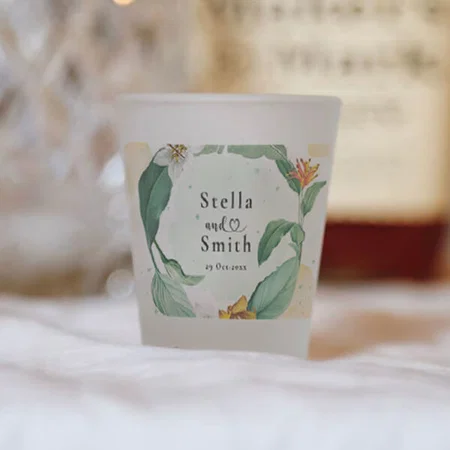 Colorful Tropical Floral Design Customized Photo Printed Shot Glass