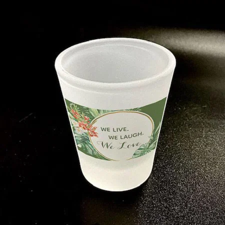 Green Tropical Ring Floral Design Customized Photo Printed Shot Glass