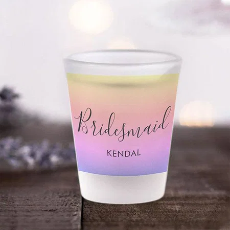 Ombre Rainbow Color Monogram Design Customized Photo Printed Shot Glass
