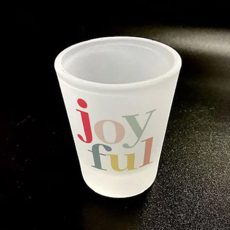 Modern Colorful Joyful Design Customized Photo Printed Shot Glass