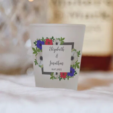 Floral Design Customized Photo Printed Shot Glass