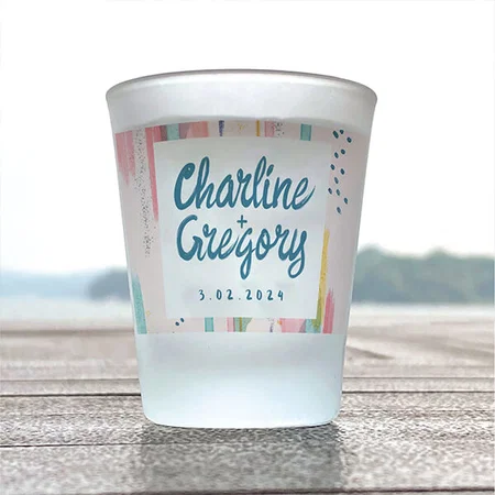 Watercolor Abstract Colorful Brush Strokes Pattern Customized Photo Printed Shot Glass