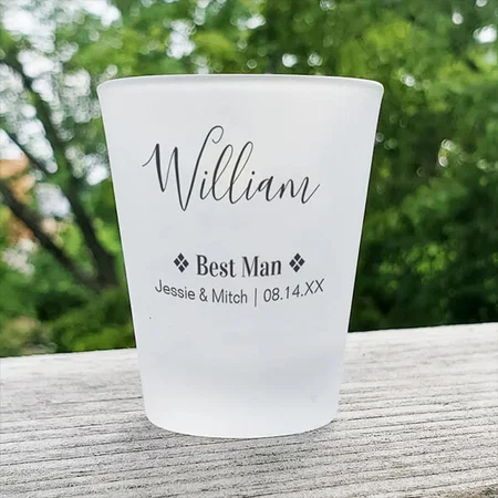 Best Man Wedding Day Monogram Customized Photo Printed Shot Glass
