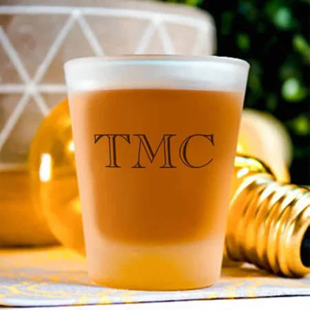 Black Classic Monogram Customized Photo Printed Shot Glass