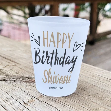 Happy Birthday Party Customized Photo Printed Shot Glass