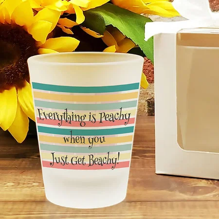 Multi Colour Stripes Design Customized Photo Printed Shot Glass