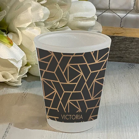 Black and Gold Elegant Pattern Design Customized Photo Printed Shot Glass