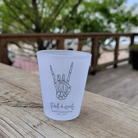 Till Death Do Us Party Bachelorette Party Design Customized Photo Printed Shot Glass