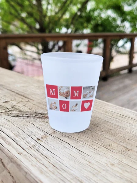 Modern Collage Photo & Best Mom Ever Customized Photo Printed Frosted Shot Glass